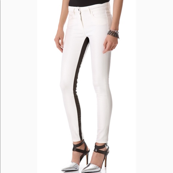 3x1 Denim - 3x1 Channel Coated Inseam White Ankle Skinny Jeans